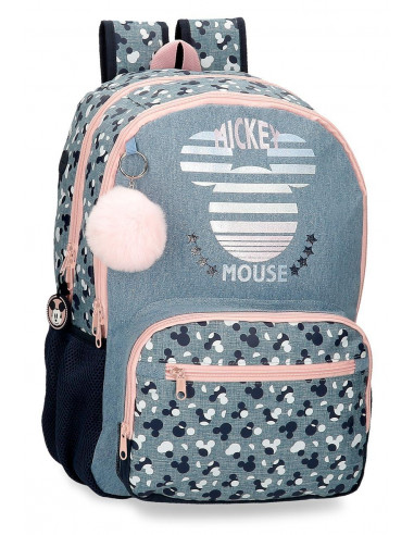 MOCHILA 44CM. 2C. MICKEY DENIM